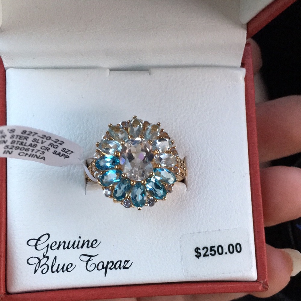 Blue topaz ring